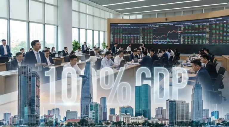 Mục tiêu vốn hóa chứng khoán bằng 100% GDP là gì? Giải thích dễ hiểu cho người mới