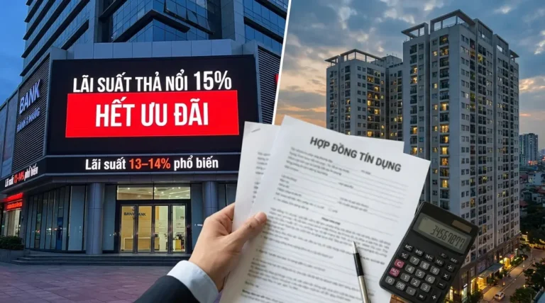 Lãi suất thả nổi bất động sản 15%: Chỉ một cú “hết ưu đãi”, khoản vay có thể biến thành máy đốt tiền