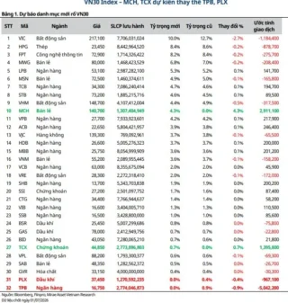 VN30 Cơ Cấu Tháng 7/2026: MCH và TCX Vào, PLX + TPB Ra — Nhà Đầu Tư Cần Biết Gì?