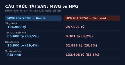Đọc phần Tài sản: ngắn hạn, dài hạn, tiền & hàng tồn kho