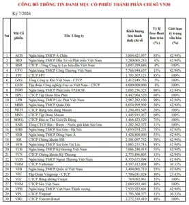VN30 Basket Changes: MCH and TCX Replace TPB and PLX Starting August 3