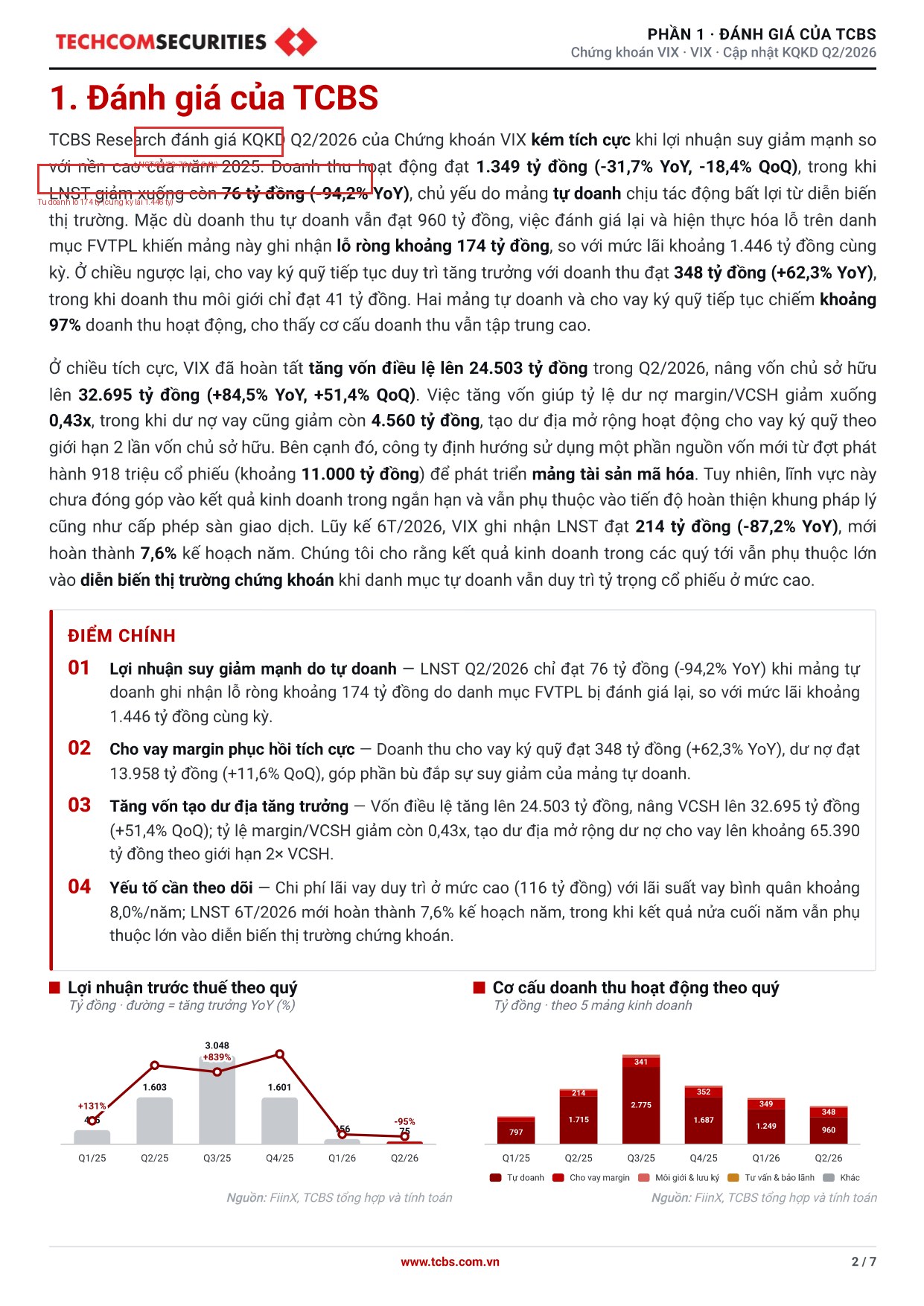 VIX Q2/2026 Financial Statement - Detailed Results