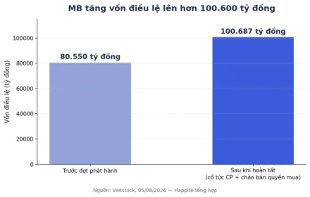 MB Tăng Vốn Điều Lệ Lên Hơn 100.600 Tỷ: Cổ Đông Được Gì?