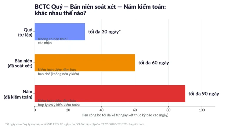 Báo cáo tài chính quý và năm khác gì báo cáo soát xét?
