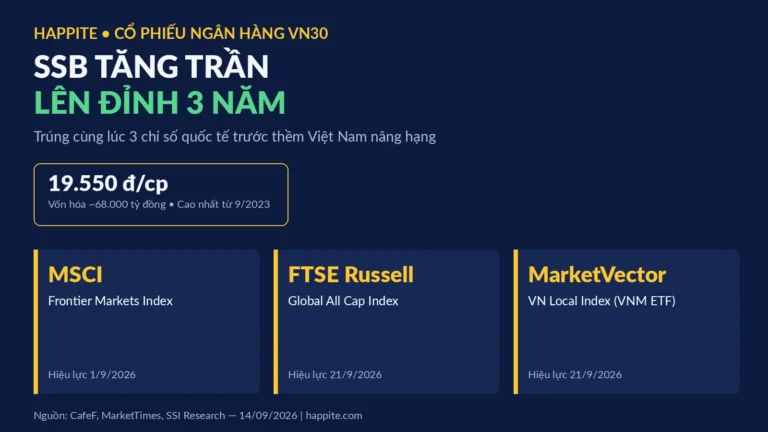 Cổ Phiếu SSB Tăng Trần, Lên Đỉnh 3 Năm: Vì Sao Trúng Cùng Lúc 3 Chỉ Số Quốc Tế?