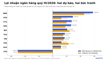 Dự báo lợi nhuận ngân hàng quý 3 2026: VCB, MB, HDB ra sao?
