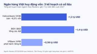 Ngân hàng huy động 7 tỷ USD: VCB, BID, VPB, HDB ra sao?