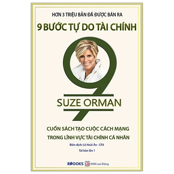 Bìa sách 9 Bước Tự Do Tài Chính của Suze Orman, bản dịch Lê Hoài Ân, NXB Lao Động